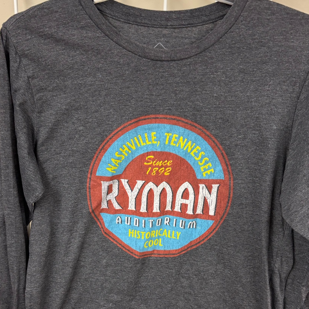 Officially Licensed Ryman Auditorium Nashville Tennessee Long Sleeve T. Large